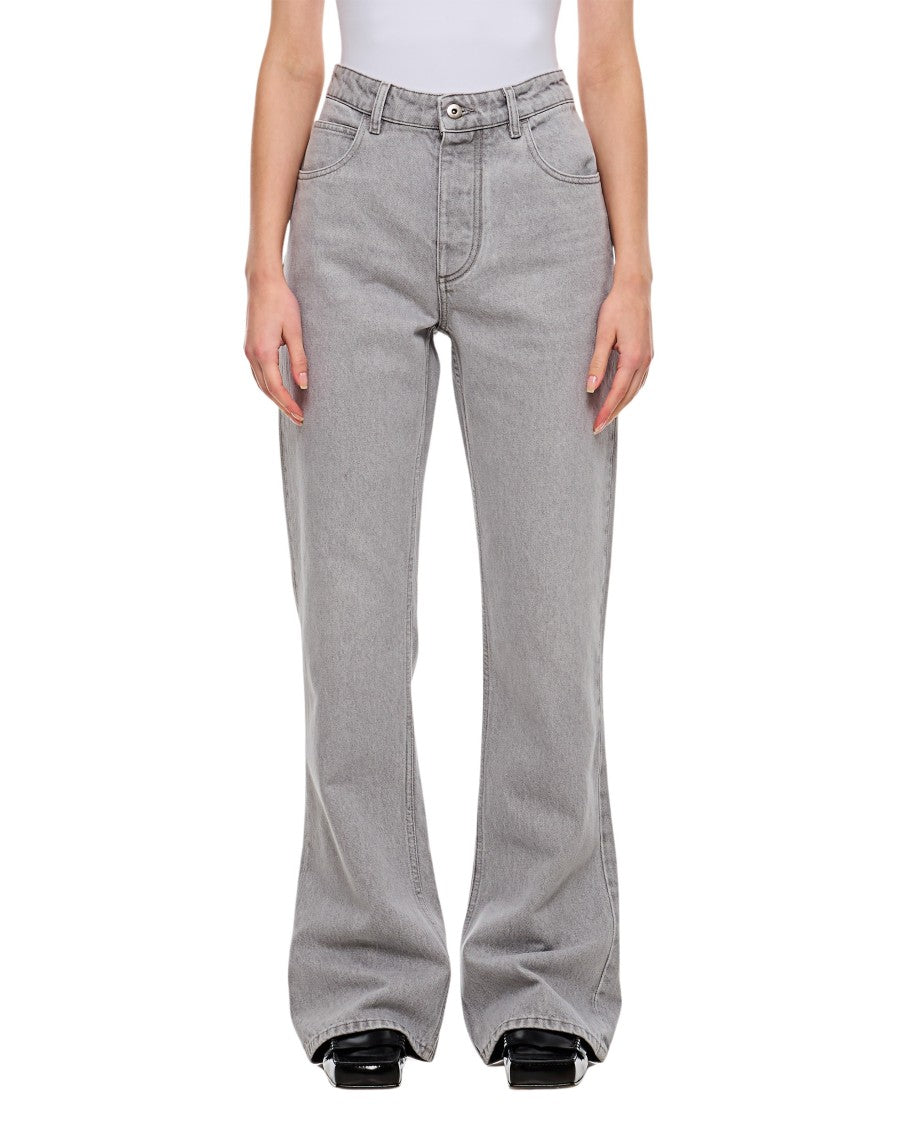Bottega Veneta Light Grey Washed Flared Denim Pants