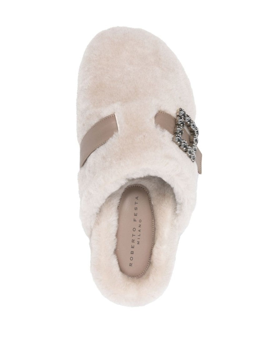 Roberto Festa Slip-On Sandals With Fleece Texture