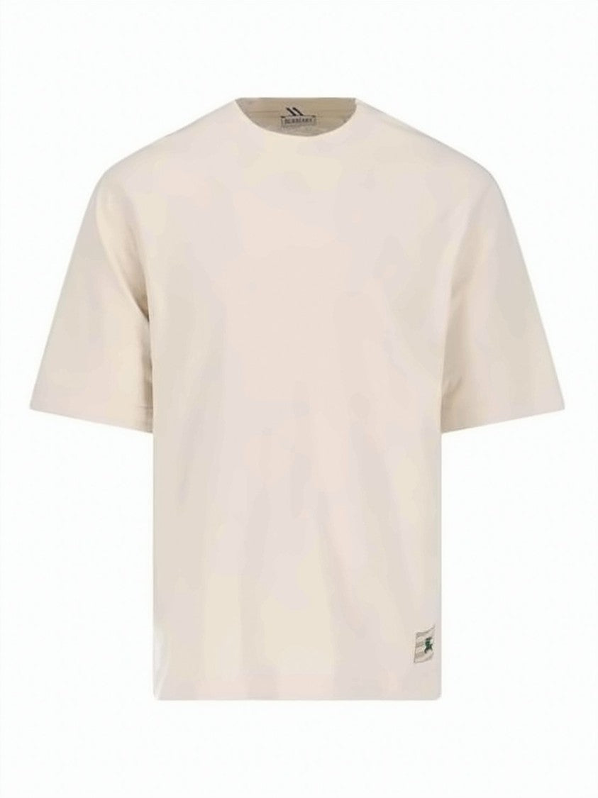 Burberry Minimalist Beige Short-Sleeve T-Shirt With Subtle Stitch Detailing