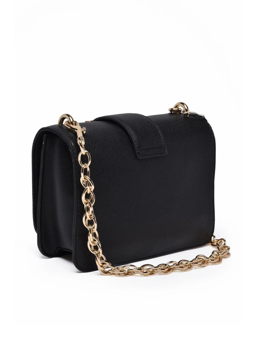 Love Moschino Black Polyurethane Metallic Shoulder Bag
