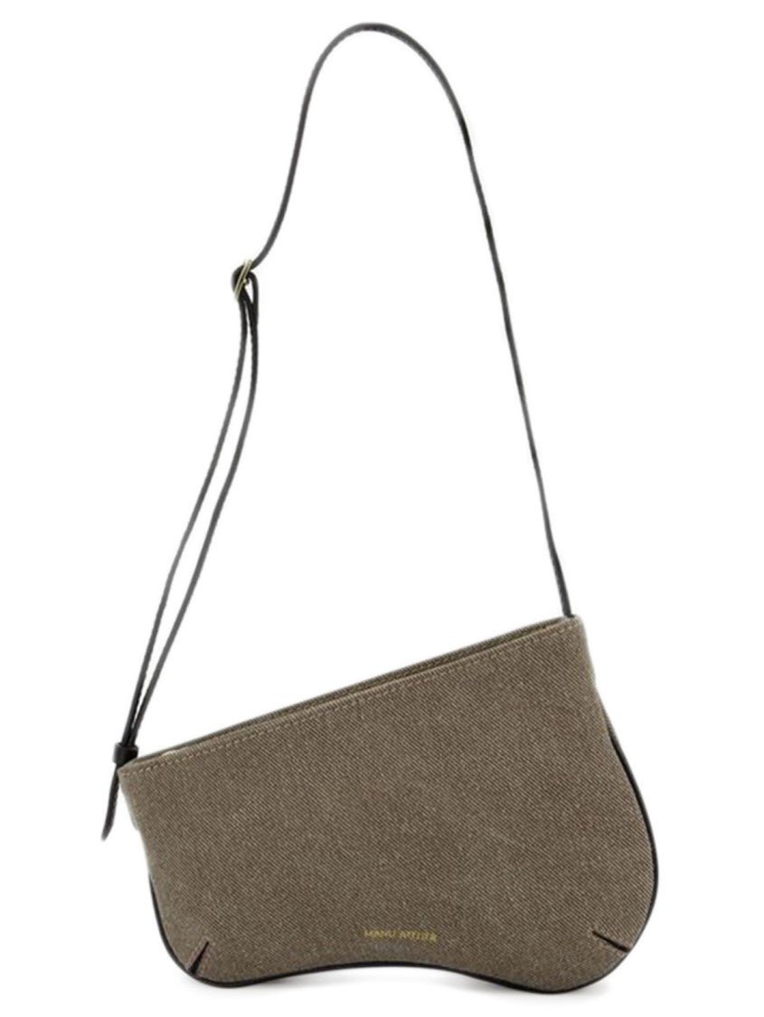 Manu Atelier Mini Curve Hobo Bag - Grey/Black - Denim