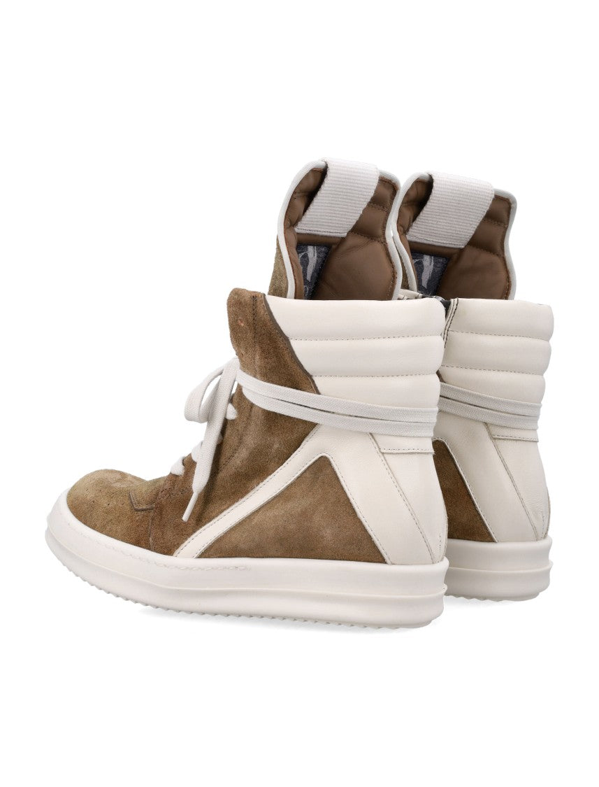 Rick Owens Brown And Milk Temple Geobasket Sneaker