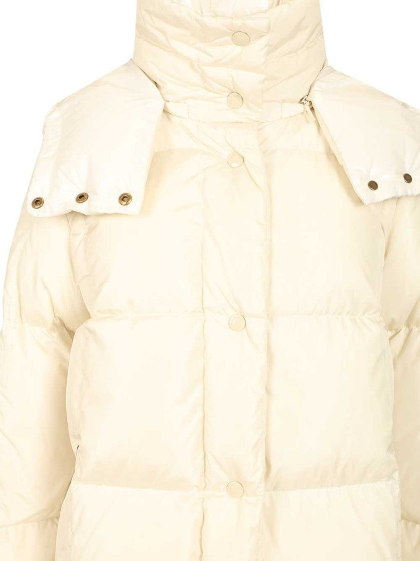 Moncler Long Padded Coat With High Collar