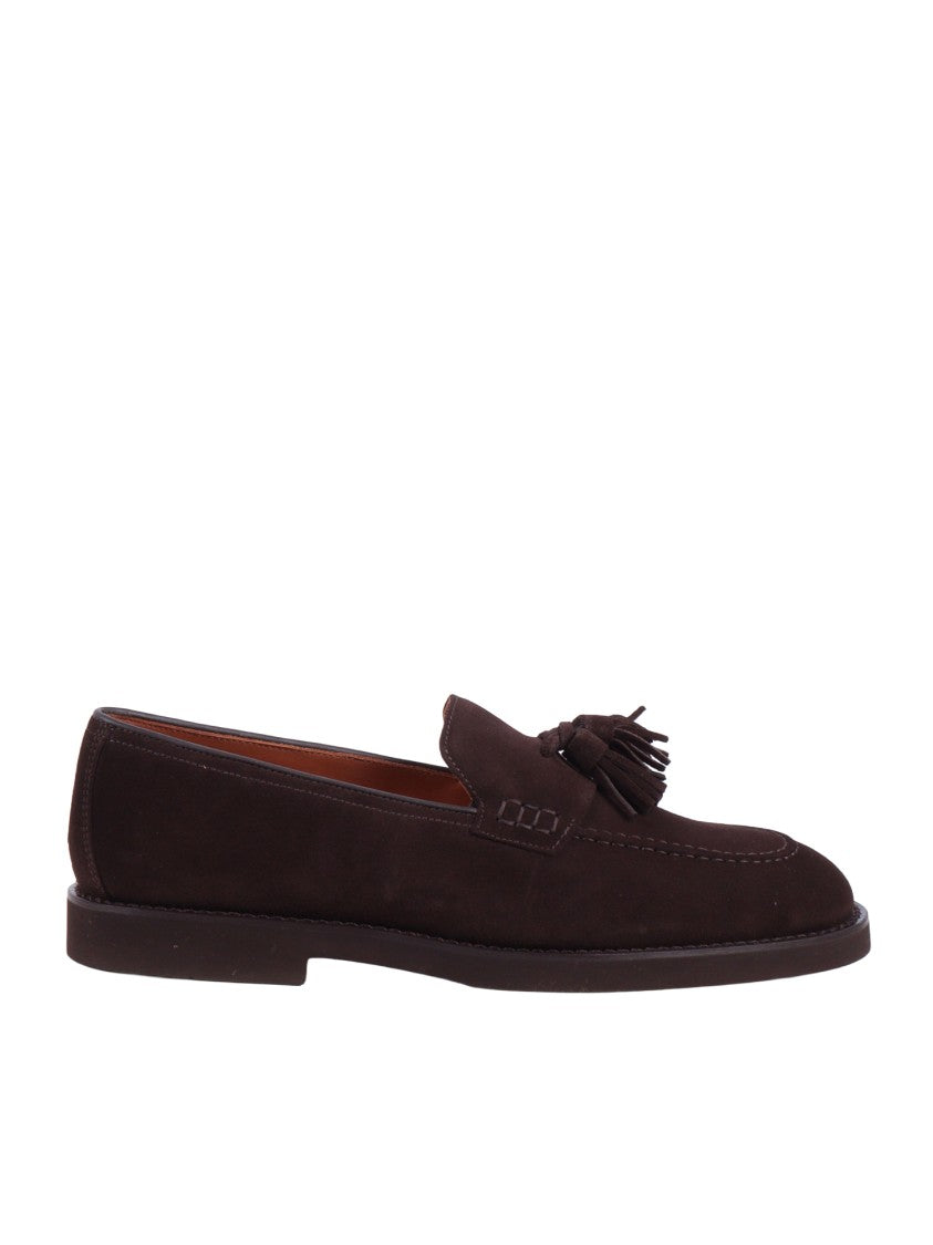 Doucal's Dark Brown Adler Tassel Loafers