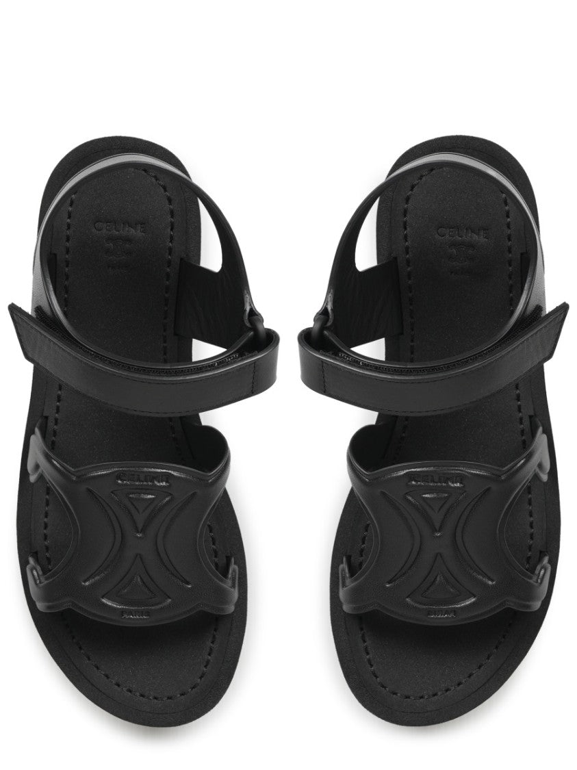 Celine Sunny Platform Cut-Out Calf Leather Sandals