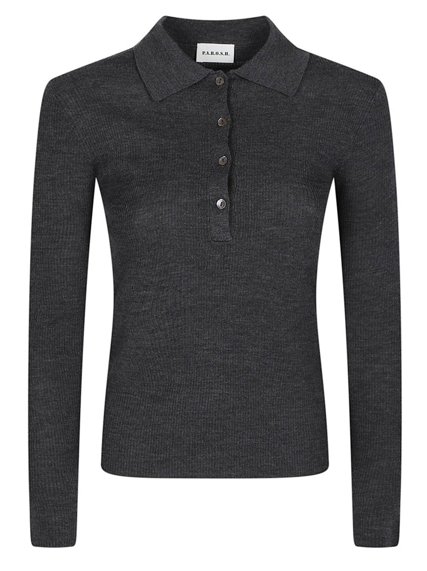 P.A.R.O.S.H. Long Polo Neck Wool Polo Shirt