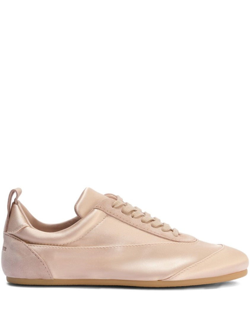 Jil Sander Low-Profile Pink Sneakers With Glossy Finish