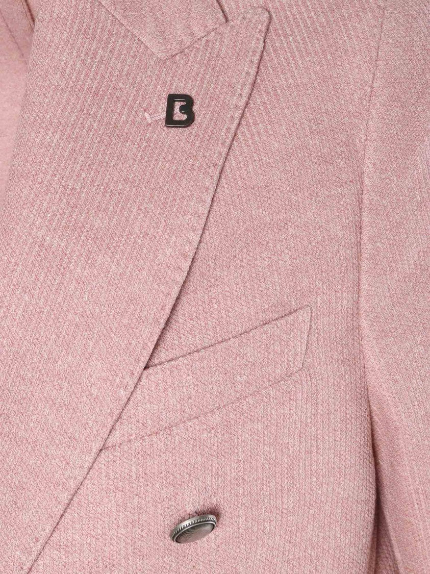 Breras Textured Double-Breasted Blazer With Decorative Buttons