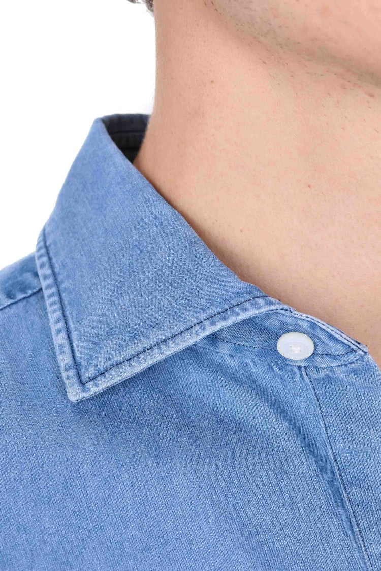 Finamore Napoli Line Washed Denim Tailored Shirt
