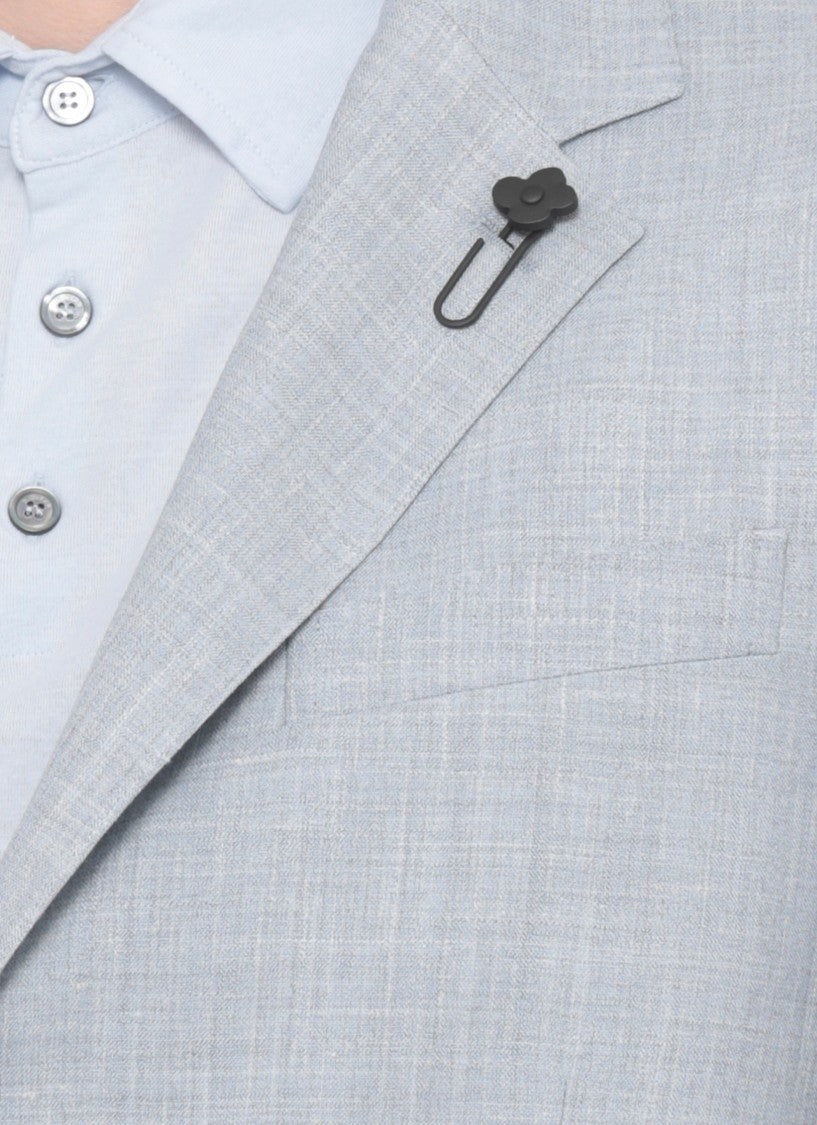 Lardini Light Blue Wool Single Breasted Blazer