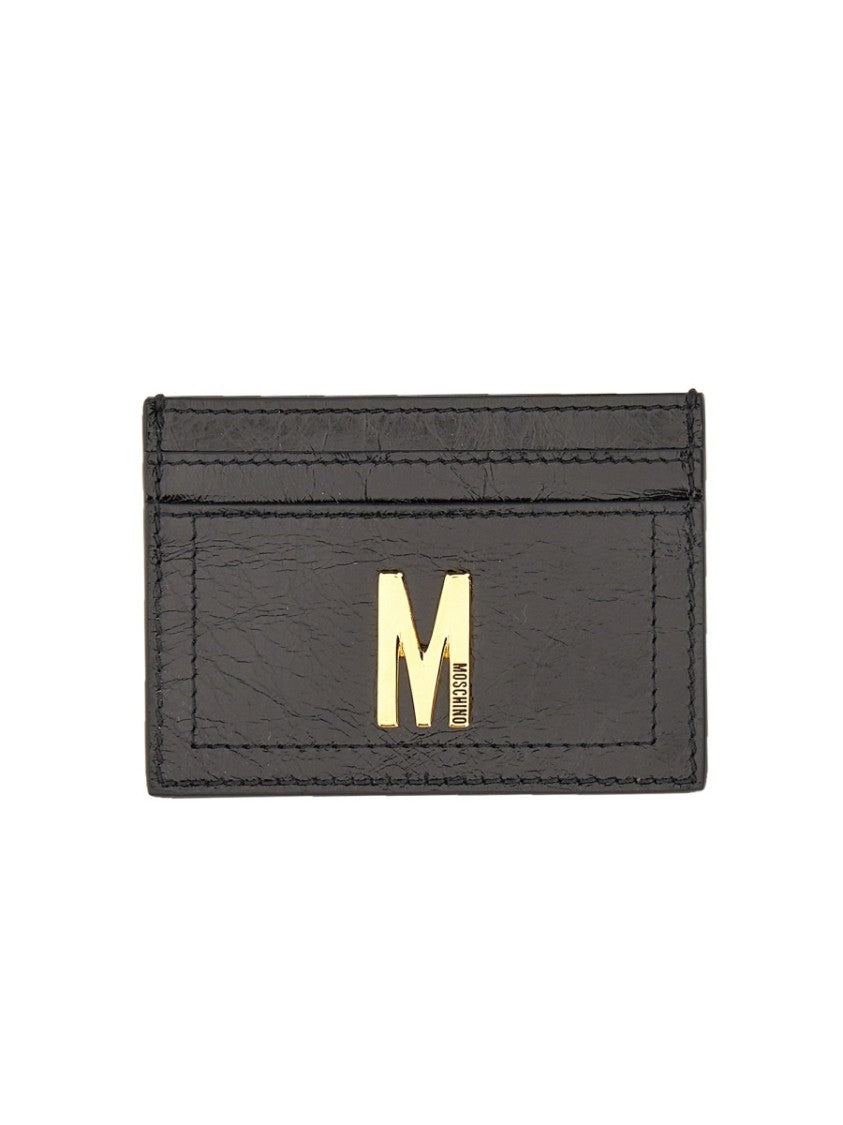 Moschino Card Holder With Gold Plaque