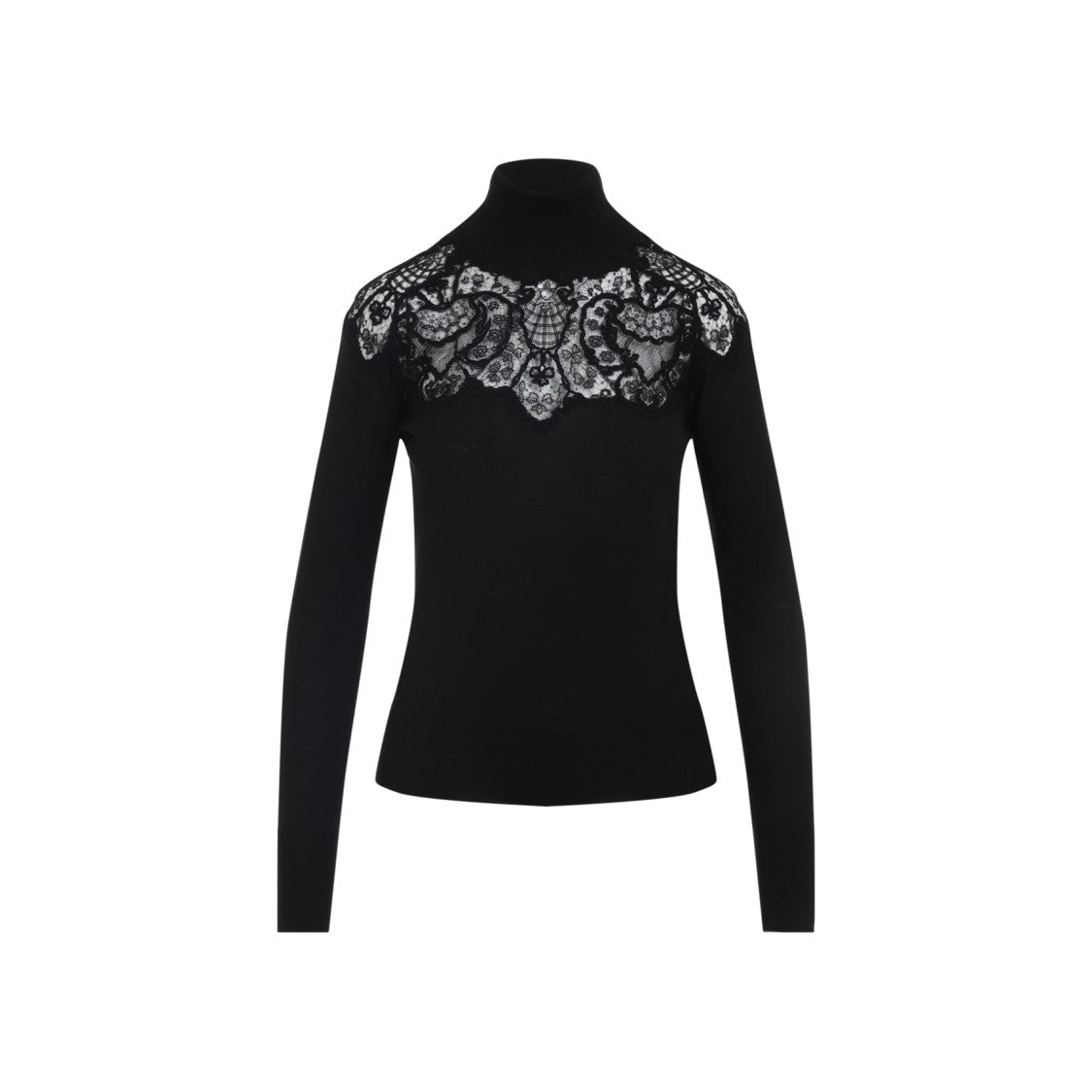 Ermanno Scervino Fitted Sweater With Lace Detailing