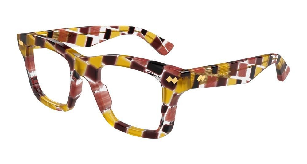 Bottega Veneta Multicolor Geometric Pattern Oversized Square Eyeglasses