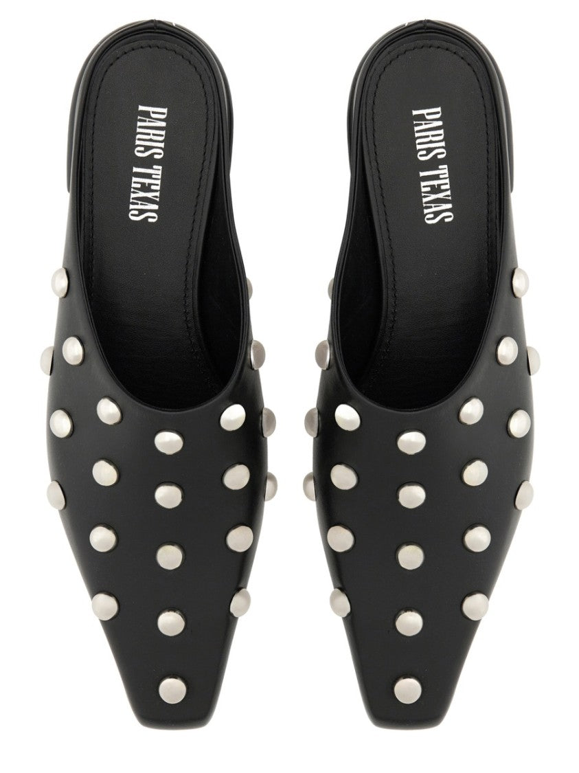 Paris Texas "Bella" Pointed Toe Leather Mules