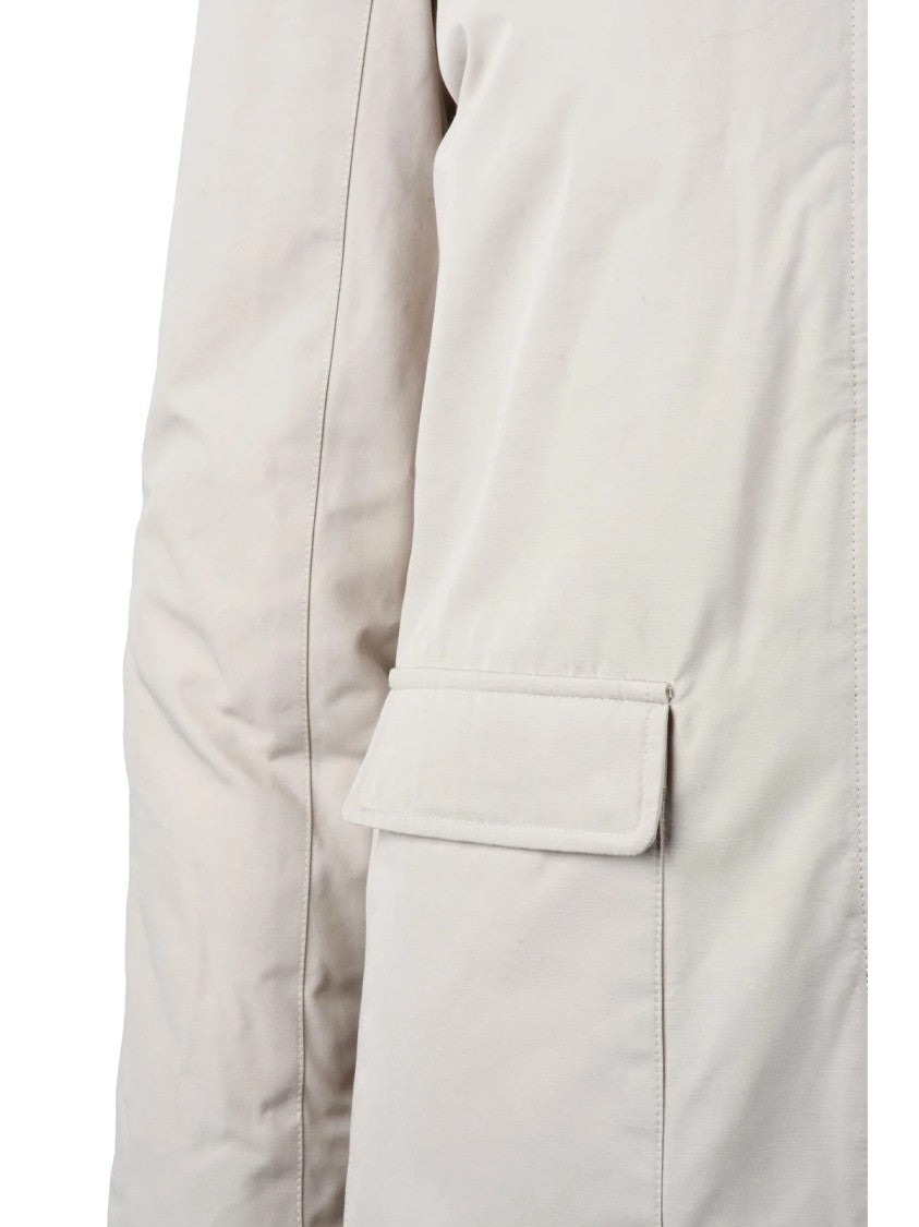 Bomboogie White Fitted Polyester-Blend Parka