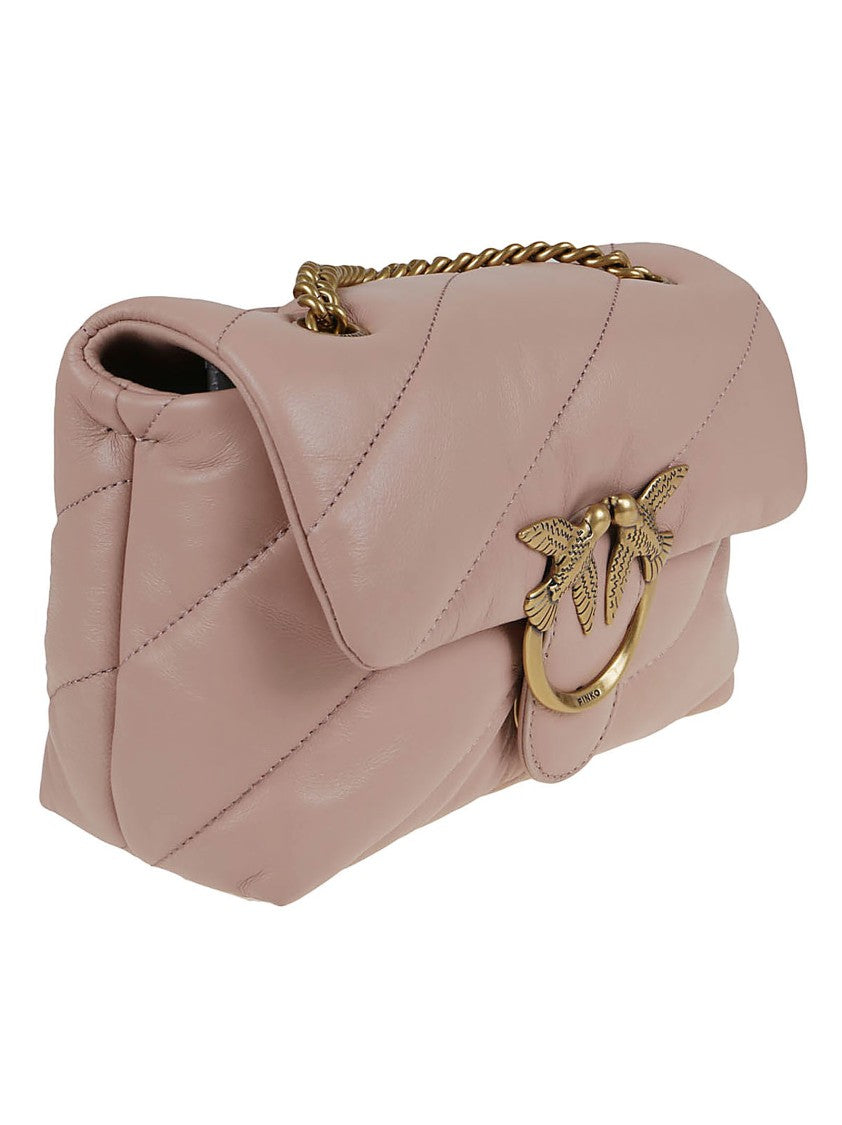 Pinko Quilted Calfskin Love Puff Shoulder Bag