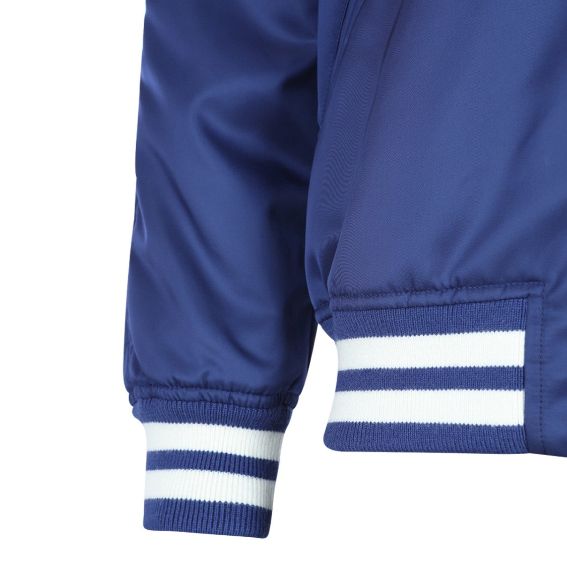 Valentino Deep Blue Casual Jacket With Ribbed Accents And Logo Detailing