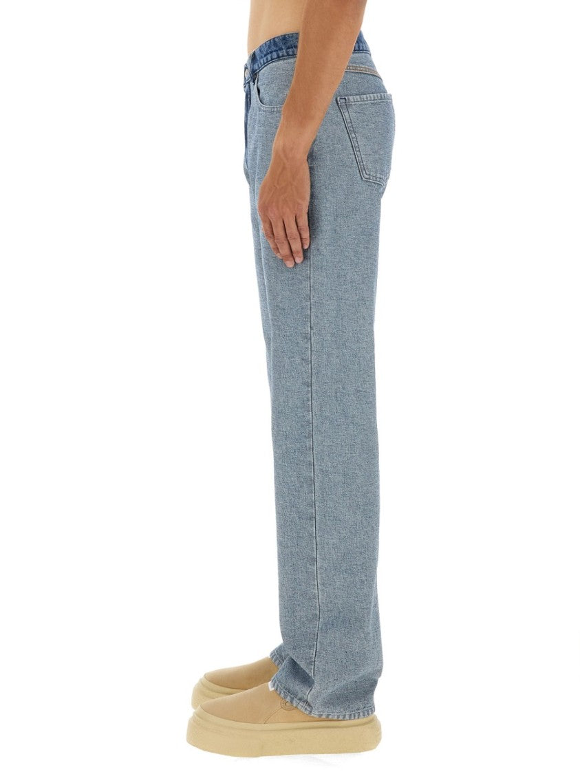 Mm6 By Maison Margiela Light Wash Straight Leg Denim