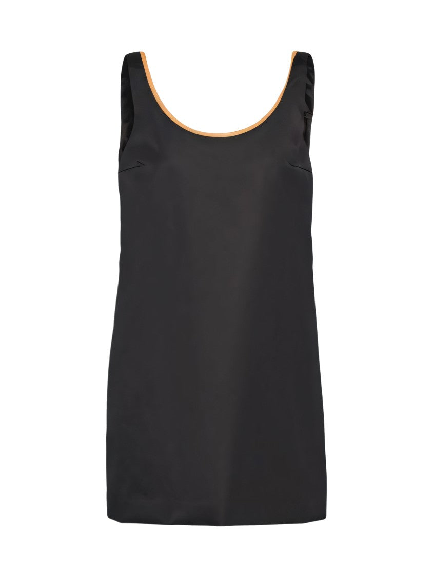 Prada Sophisticated Black Midi Dress With Design