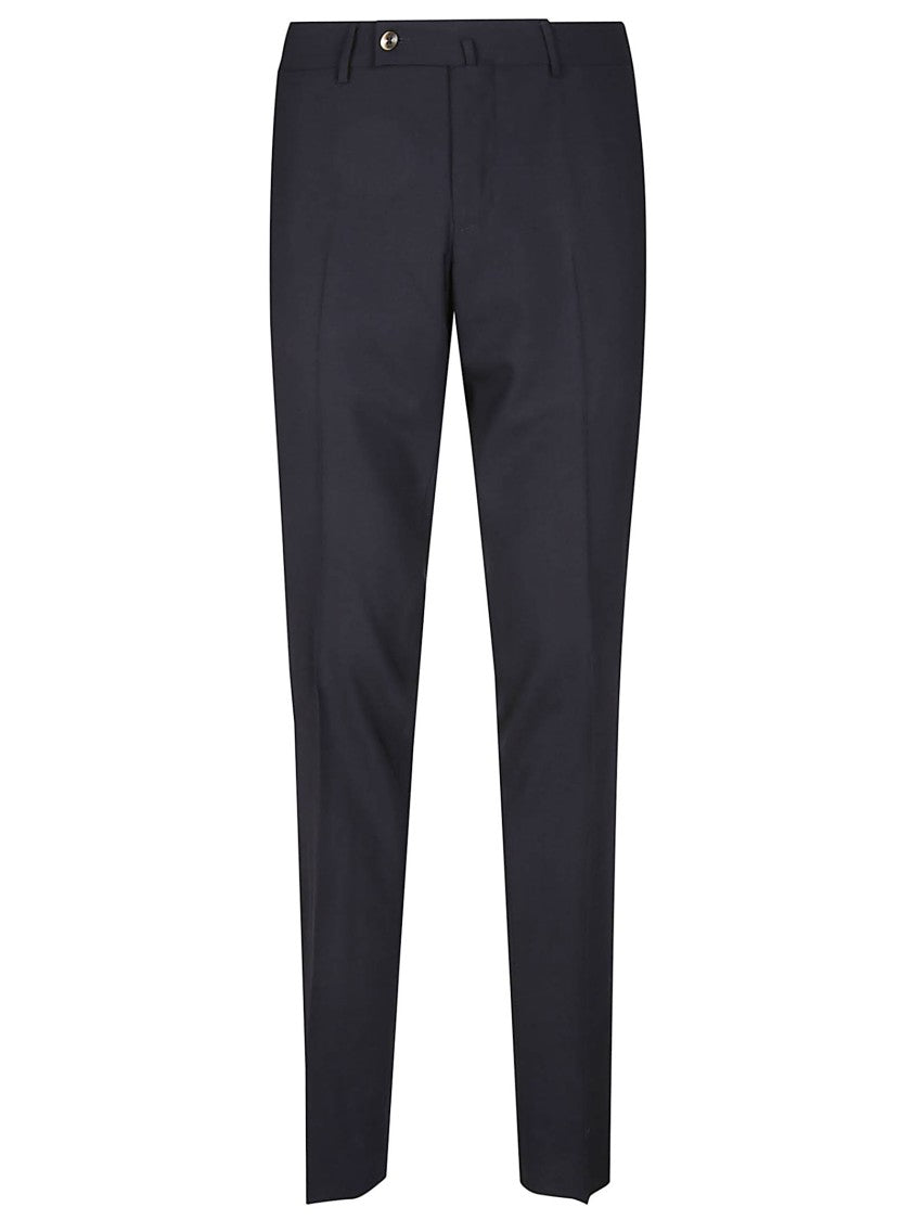 Pt Torino Black E-Slim Wool-Blend Trousers