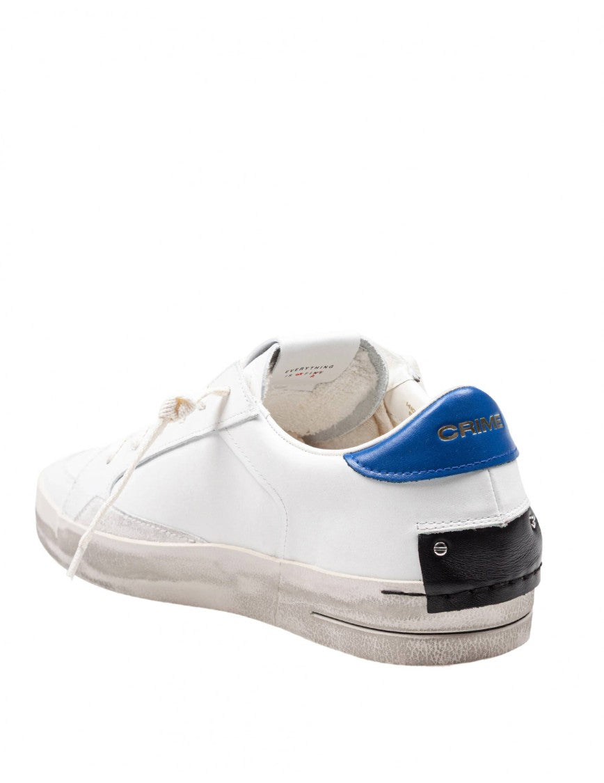 Crime London Crime White And Bluette Leather Sneakers