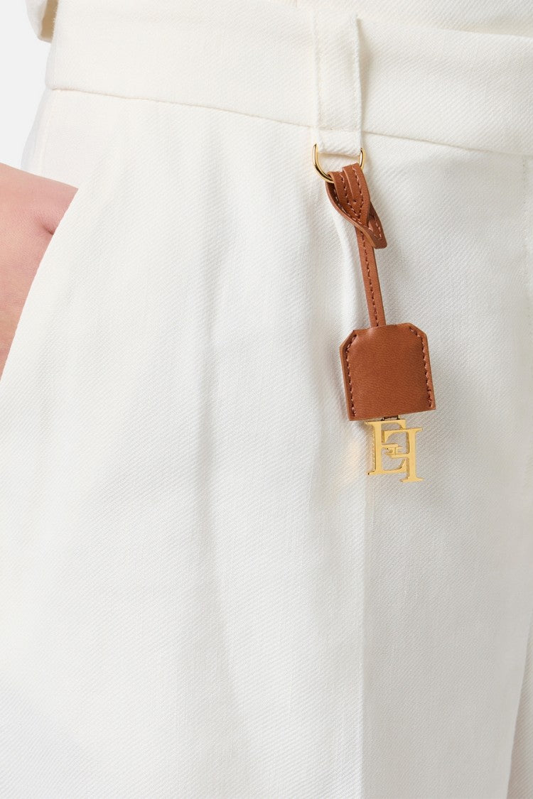 Elisabetta Franchi Sky Viscose-Linen Tailored Shorts With Detailing