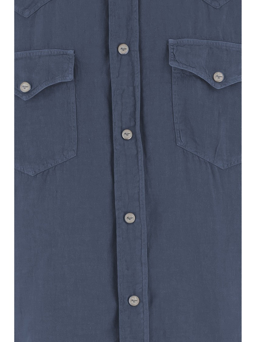 Finamore Linen Shirt With Classic Collar