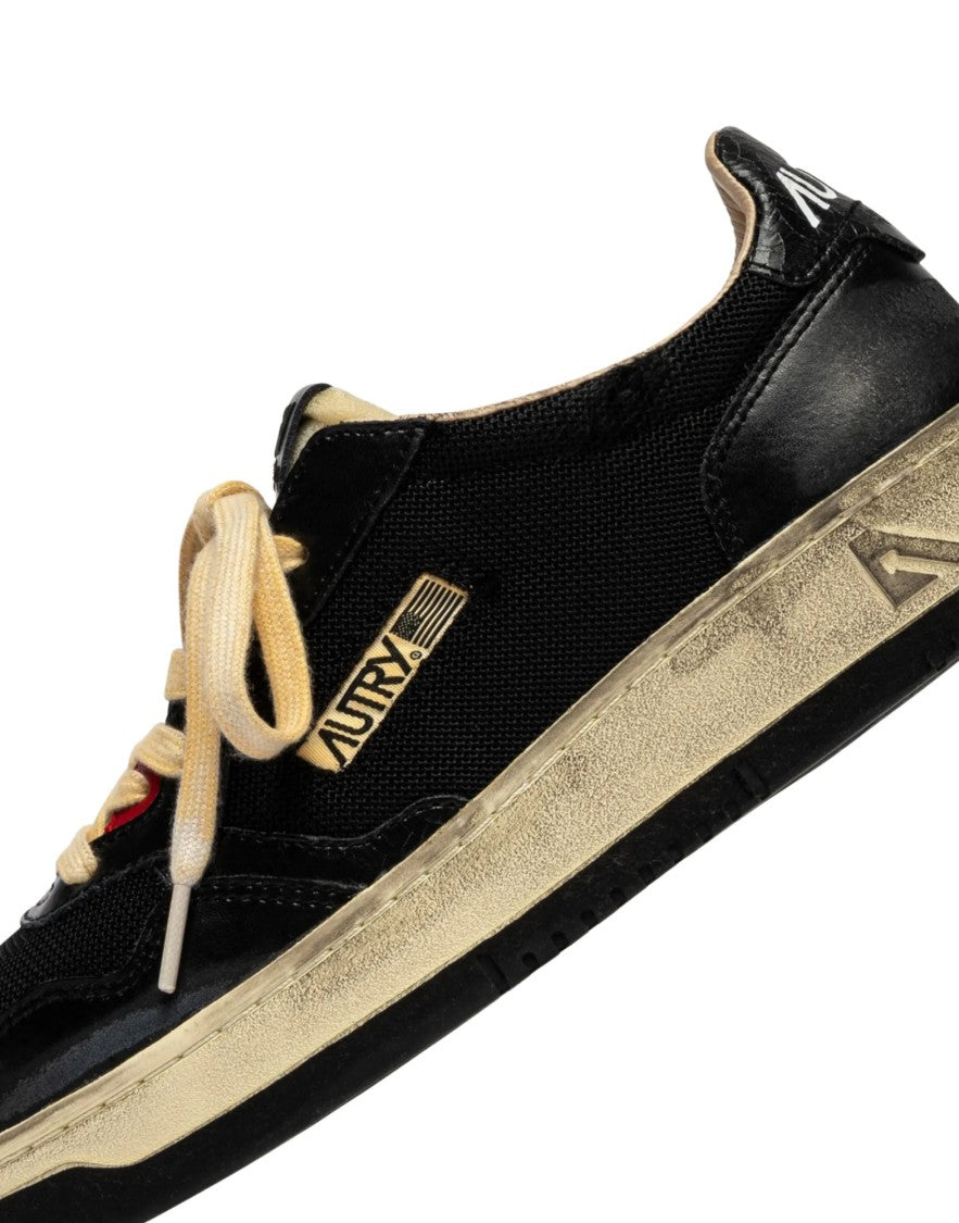 Autry Black Mesh Leather Medalist Sneakers