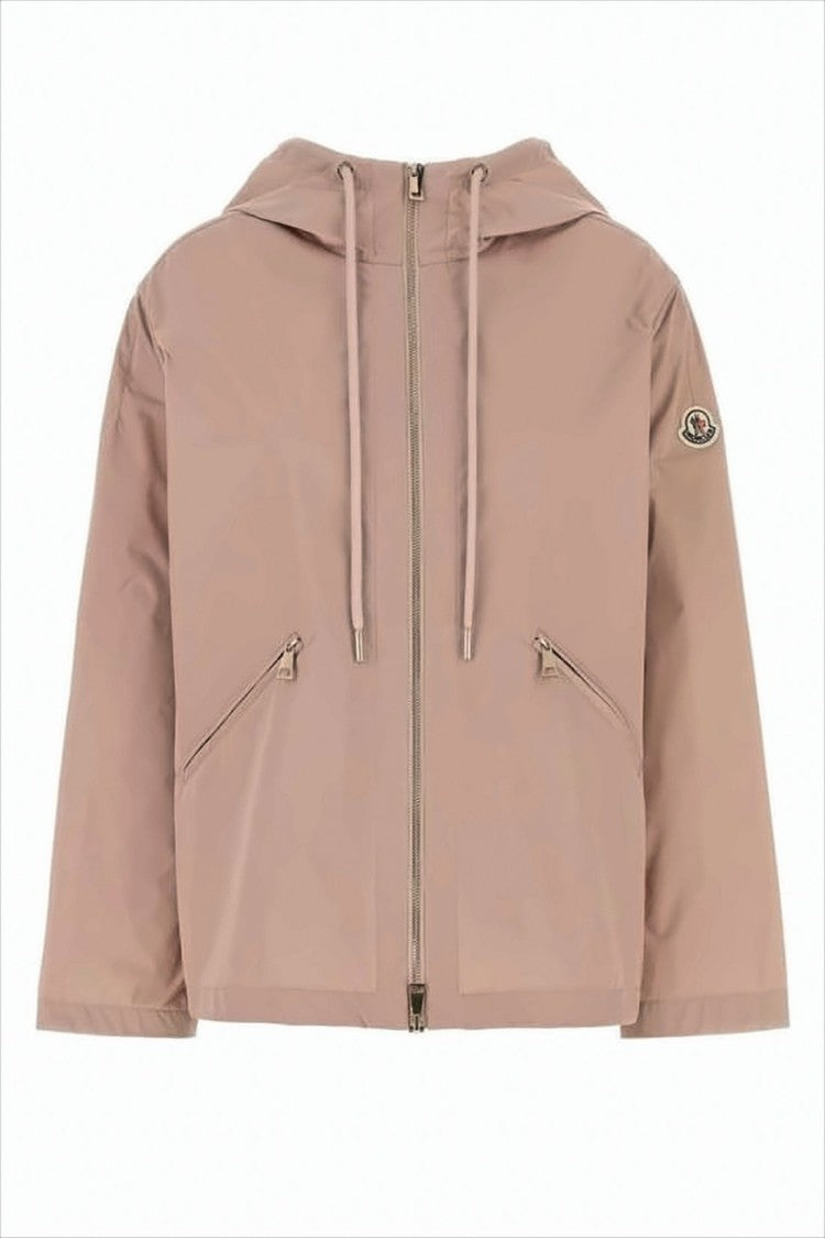 Moncler Cropped Hooded Jacket With Zipper Closure And Logo Detail