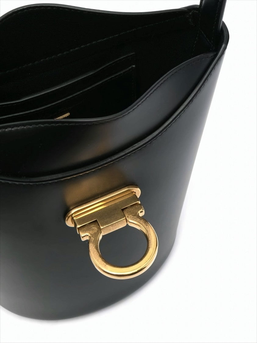 Salvatore Ferragamo Structured Calfskin Bucket Bag