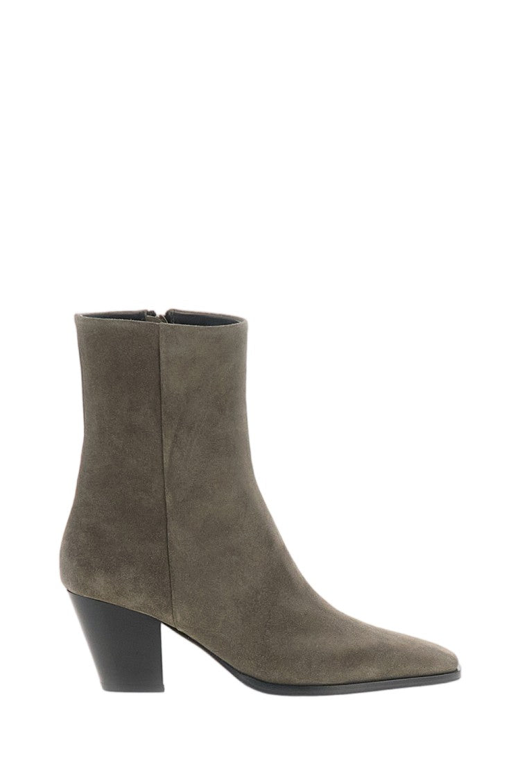Aeydē Grey Hedvig Suede Cowboy Ankle Boots