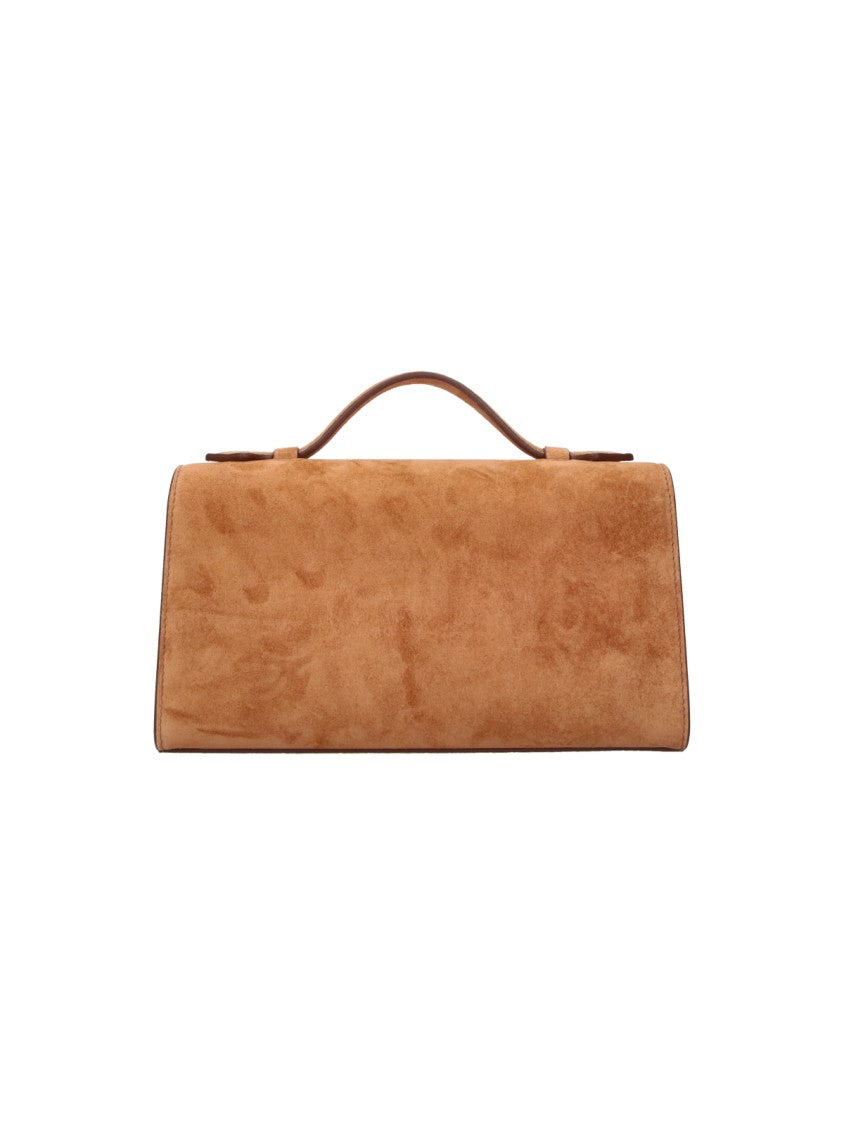 Savette Brown Suede Symmetry Clutch