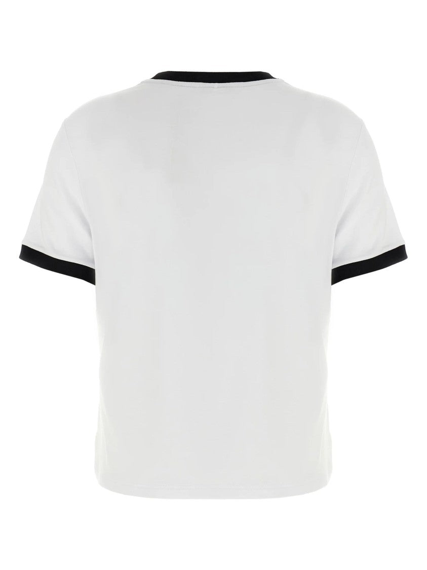 Versace White Contrasting Edges Viscose T-Shirt