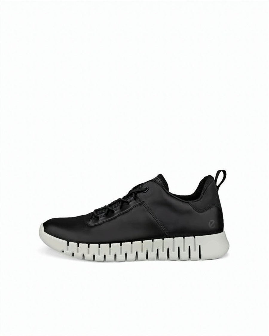 Ecco Sleek Black Leather Sneakers