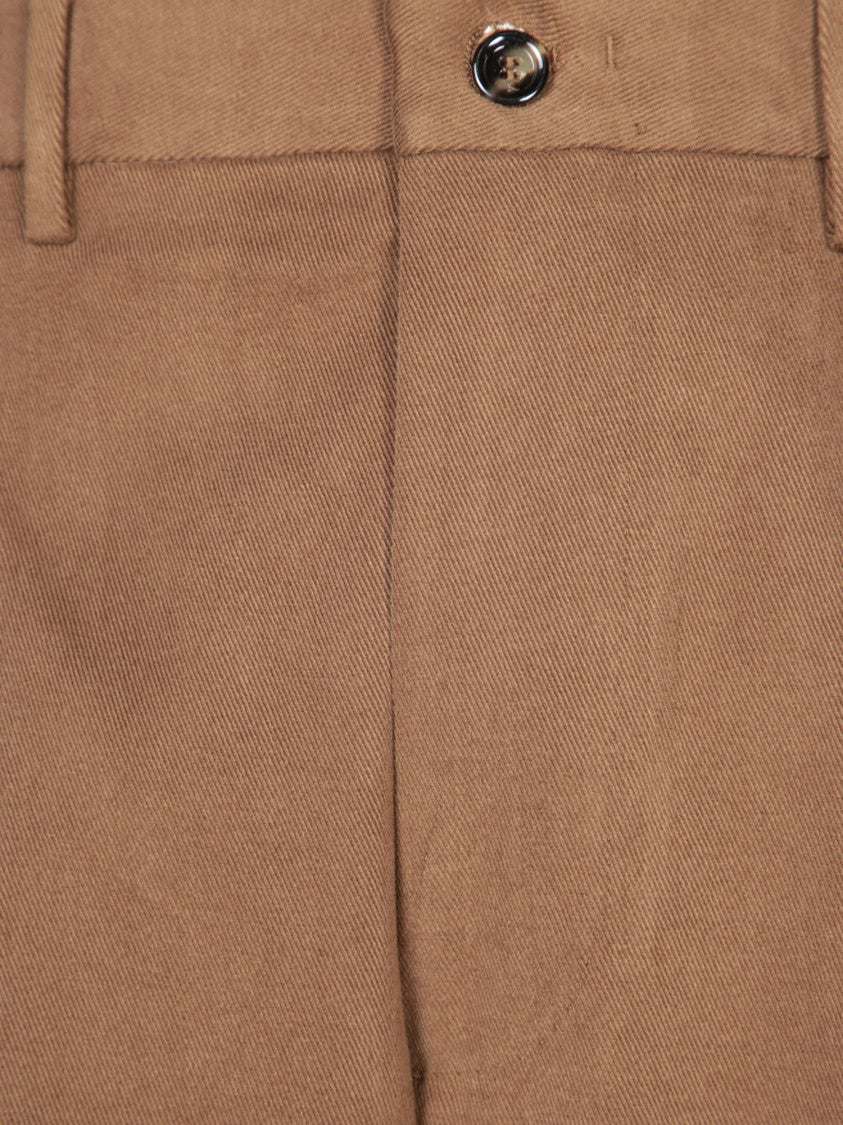 Dell'oglio Tailored Brown Trousers With High Waist