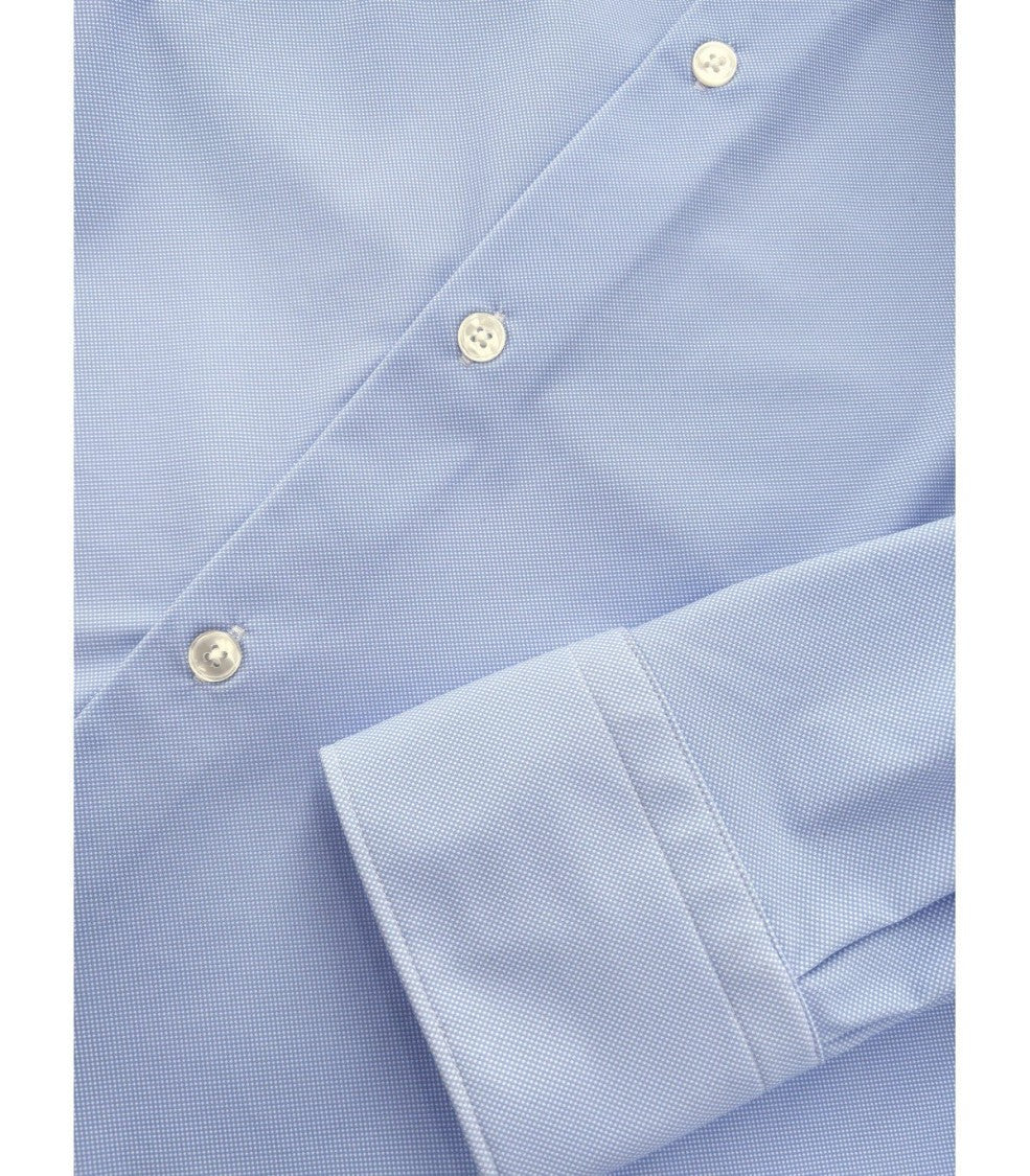 Archivium Light Blue Shirt With Micro-Pattern