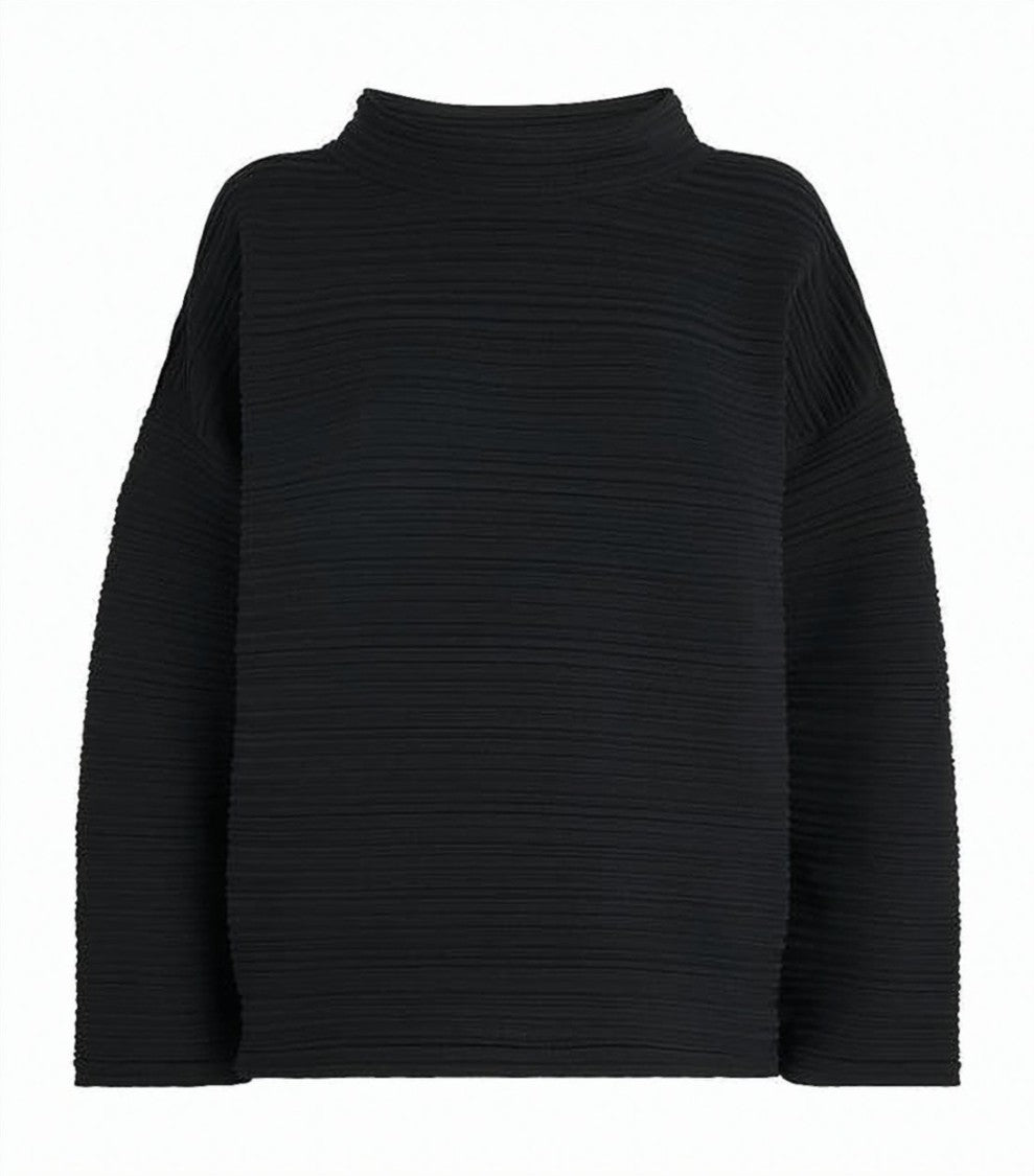 Pleats Please Textured Pleated Long-Sleeve Top