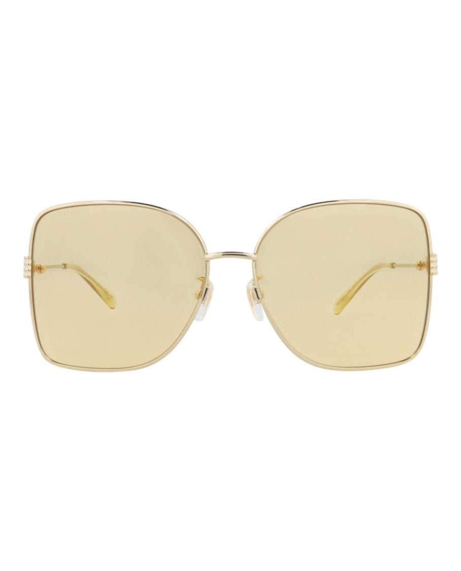 Gucci Square-Frame Metal Sunglasses