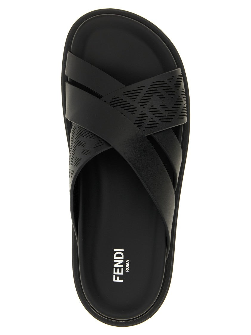 Fendi Crossed Band Slides