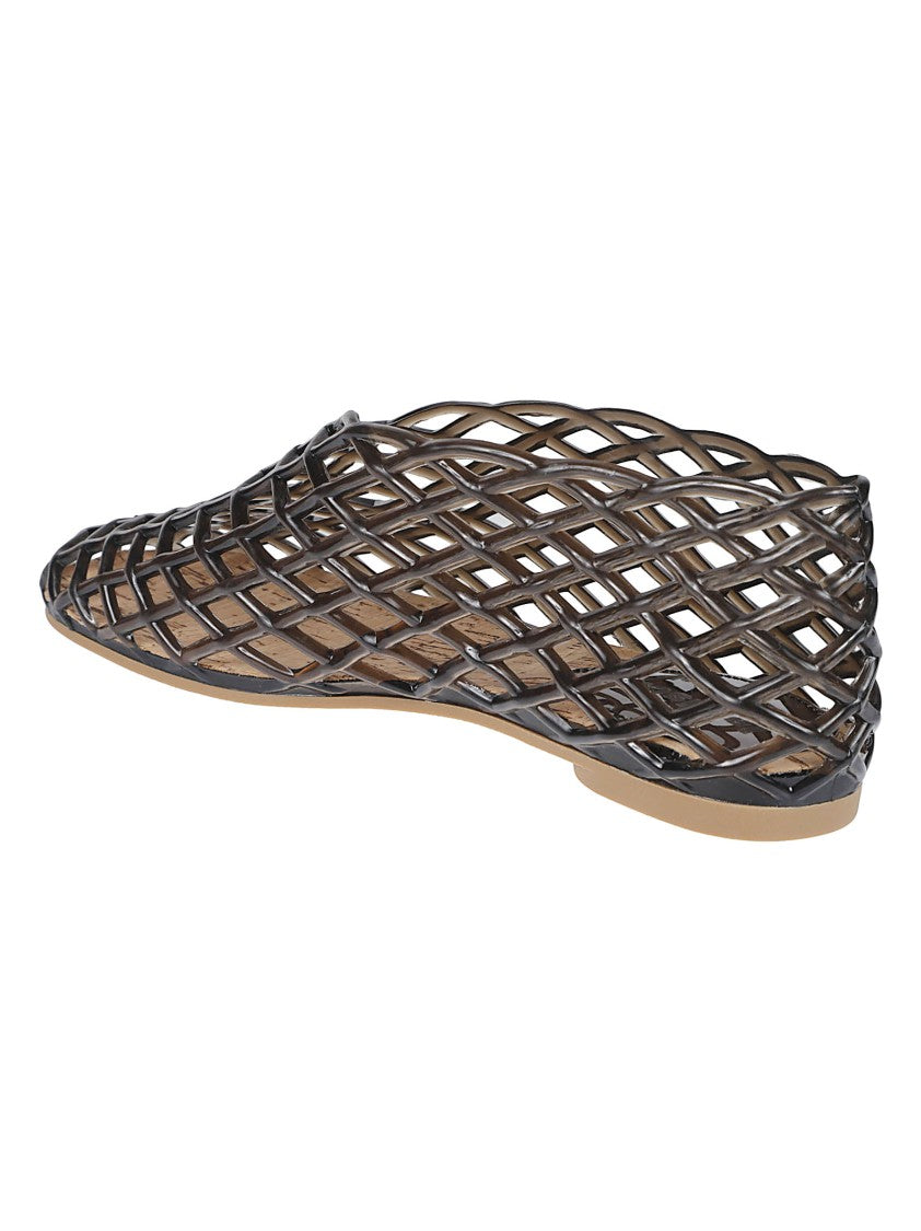 La Piscine Open Lattice Mesh Ballerina Flats