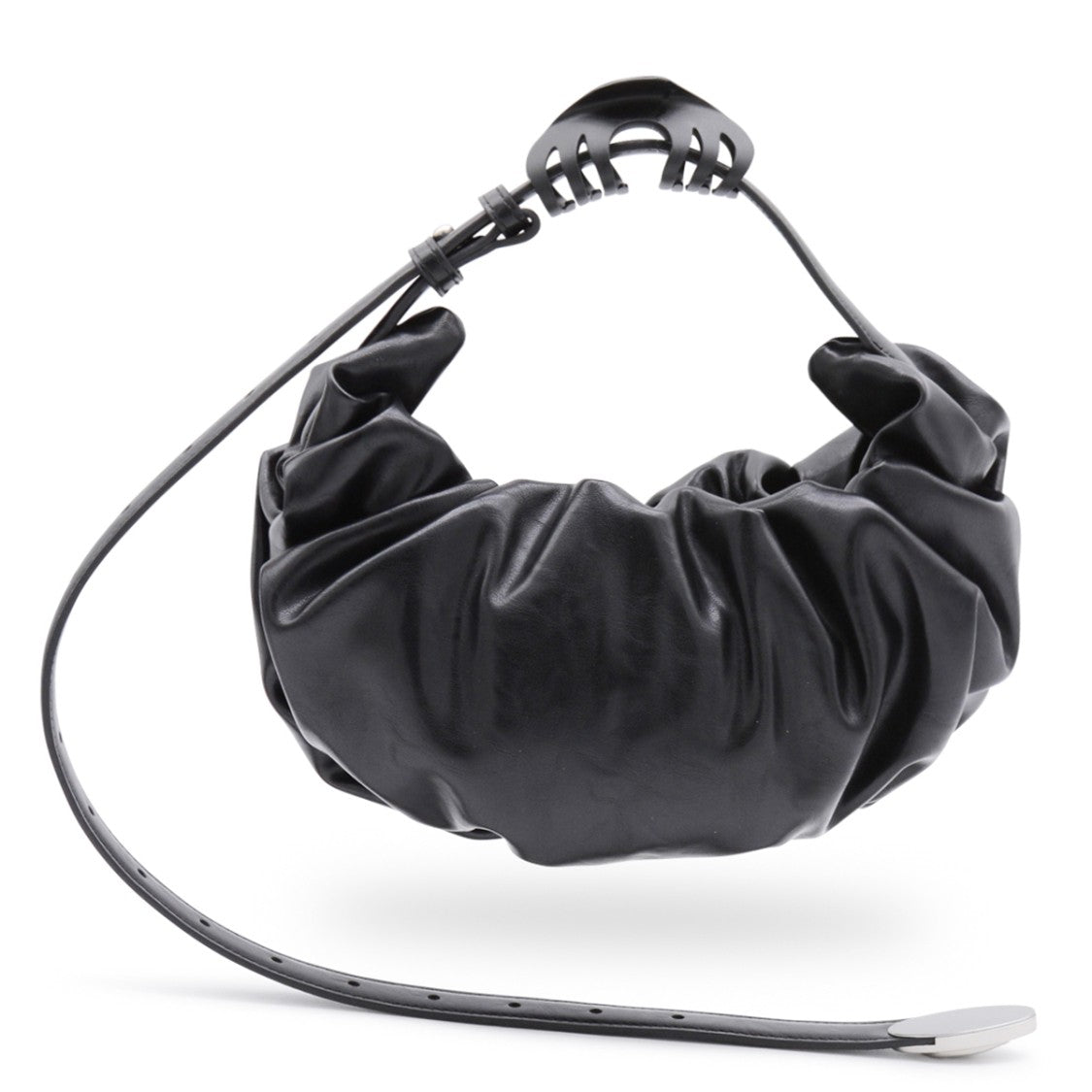 Diesel Gathered Black Hobo Shoulder Bag With Adjustable Handle