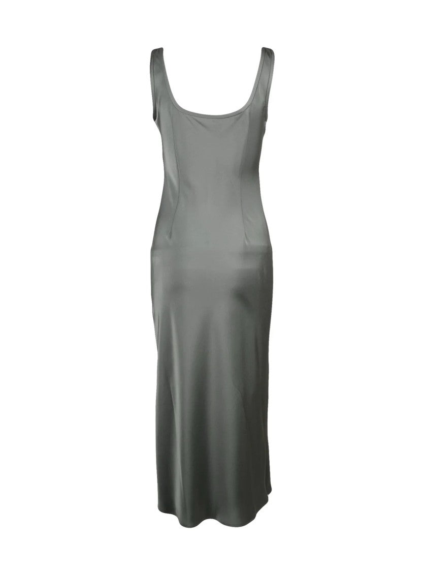 Marella Monochrome Fluid Midi Slip Dress With Wide Shoulder Straps