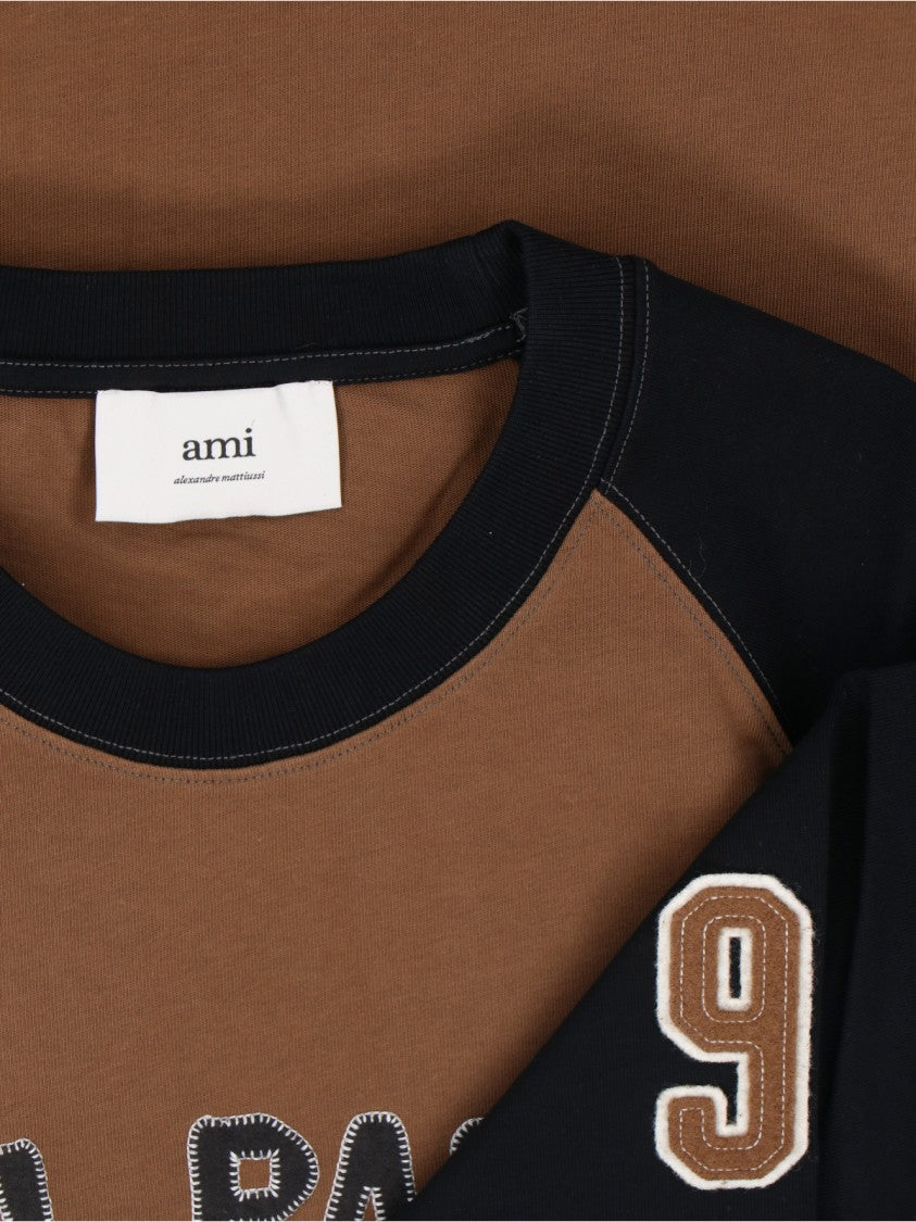 Ami Paris Logo T-Shirt – Brown/Black