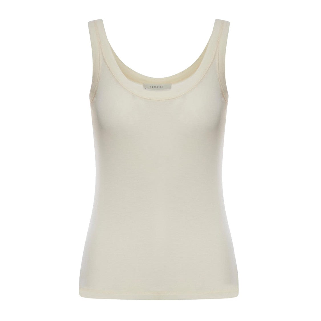 Lemaire Ribbed Cotton Tank Top With Rounded Neckline
