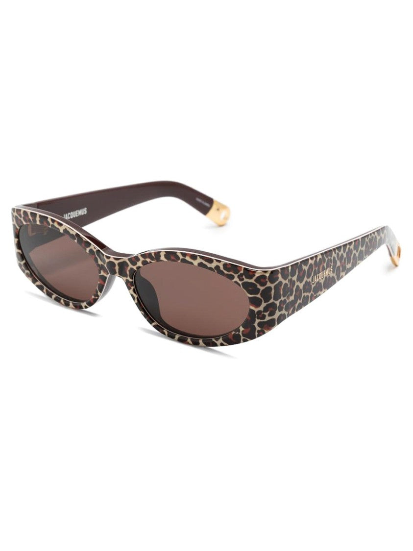 Jacquemus Bold Leopard Print Cat-Eye Sunglasses