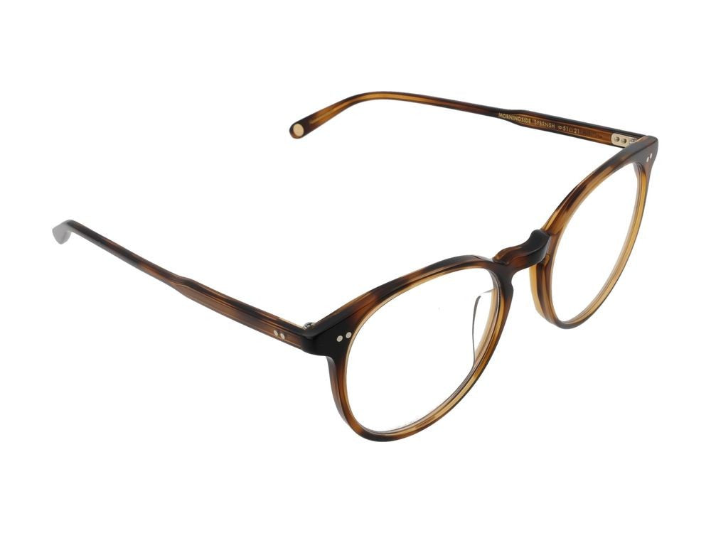 Garrett Leight Round Spotted Brown Shell Acetate Optical Glasses