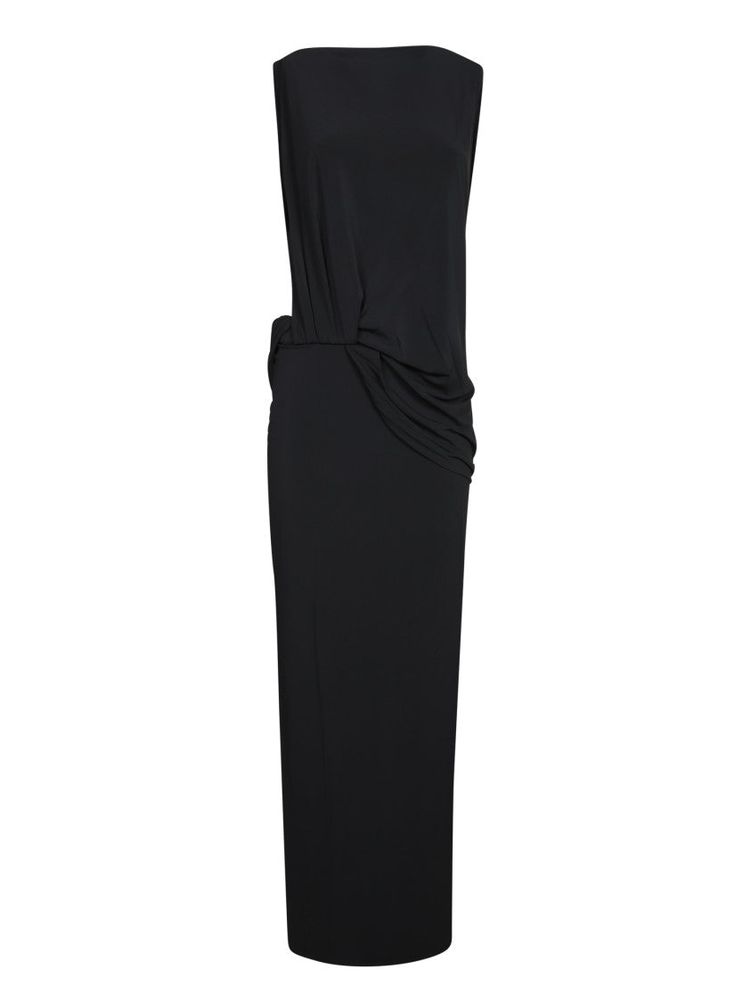 Jacquemus Fluid Draped Long Dress With Contemporary Silhouette