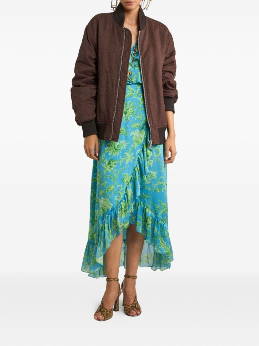 Etro Light Blue Silk Midi Dress