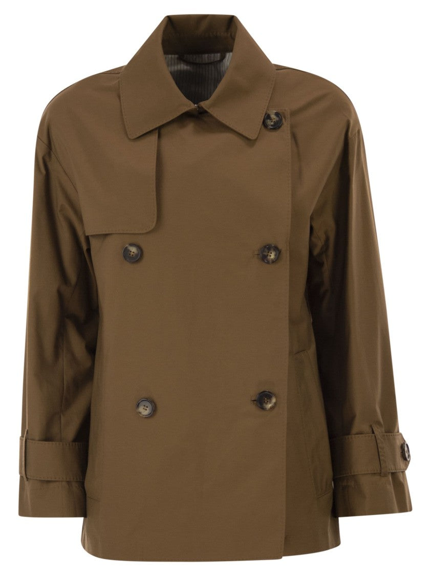 Max Mara Mtczeno - Double-Breasted Trench Coat In Water-Repellent Cotton