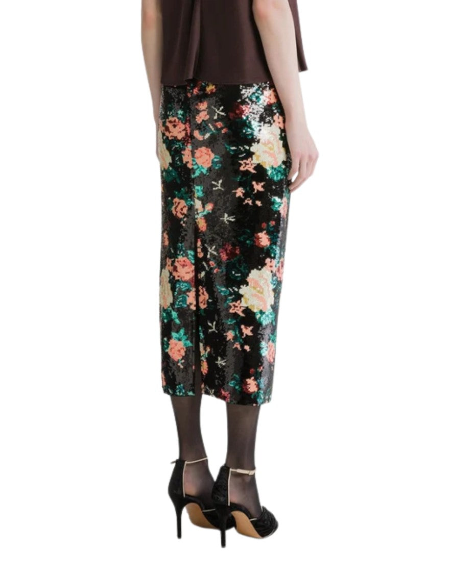 Forte Forte Bouquet Floral Sequin Polyester Midi Skirt